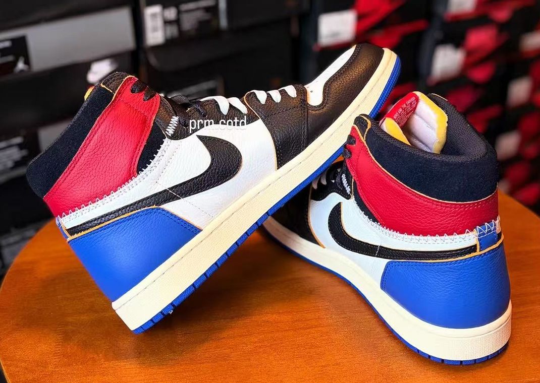 fragment design x Union LA x Air Jordan 1 Retro High OG Chicago Royal Angle