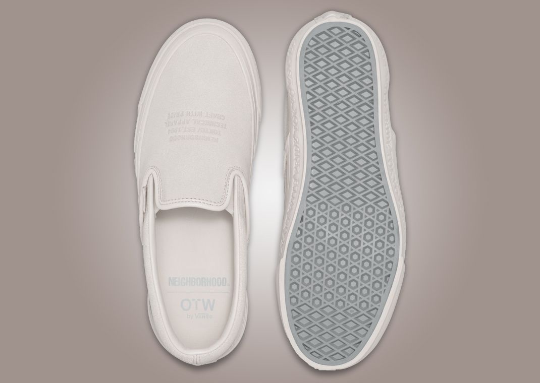 NEIGHBORHOOD x Vans OTW Classic Slip-On 98 White Top & Outsole