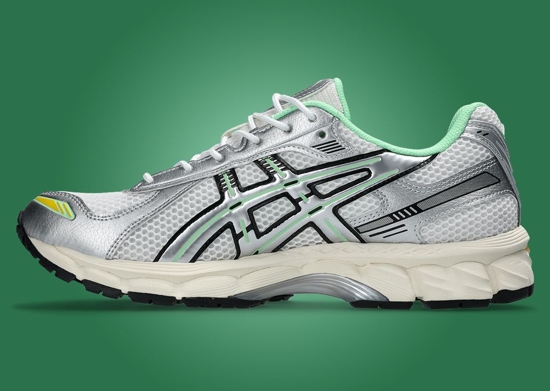 Asics Gel-Kayano 12.1 Metallic Silver Light Green Medial