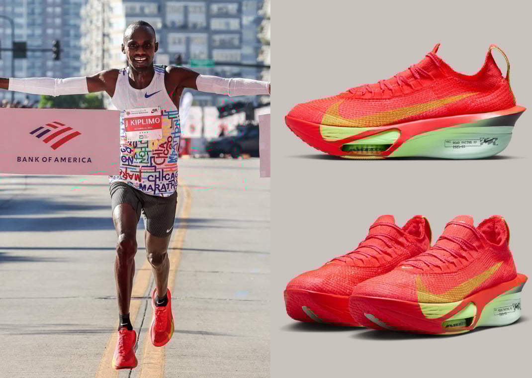 Jacob Kiplimo wearing the Nike Alphafly 3 Bright Crimson