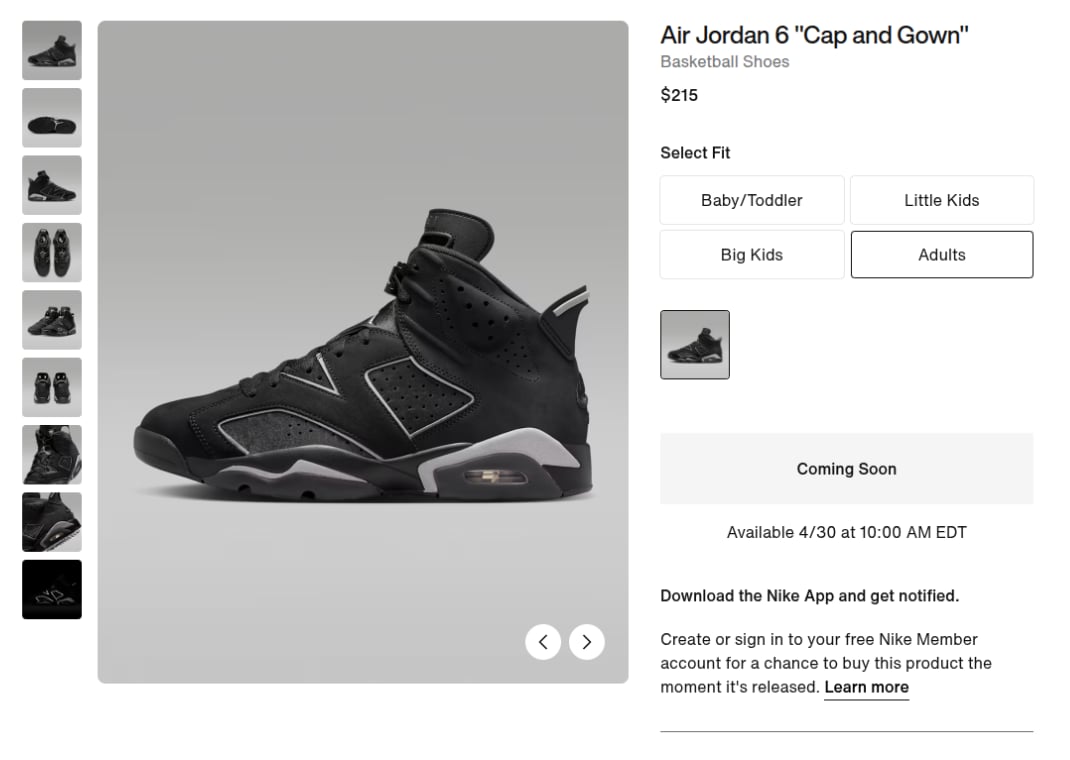 Air Jordan 6 Retro Cap and Gown