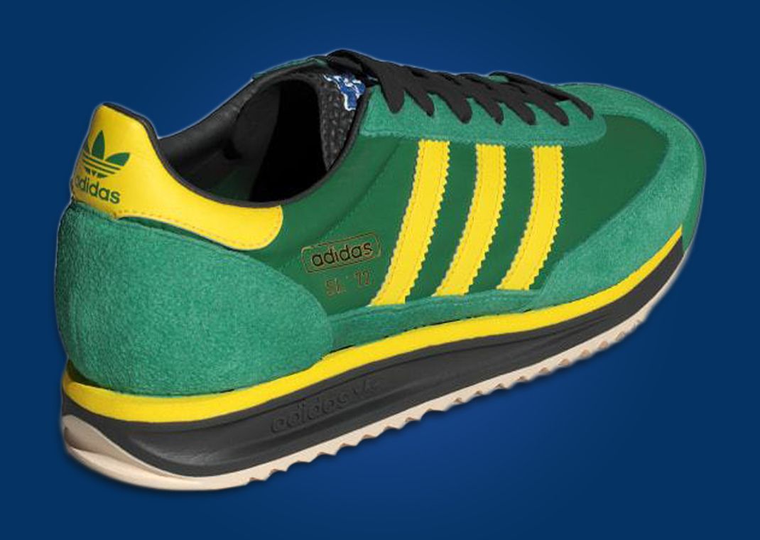 adidas SL 72 Green Yellow Heel Angle
