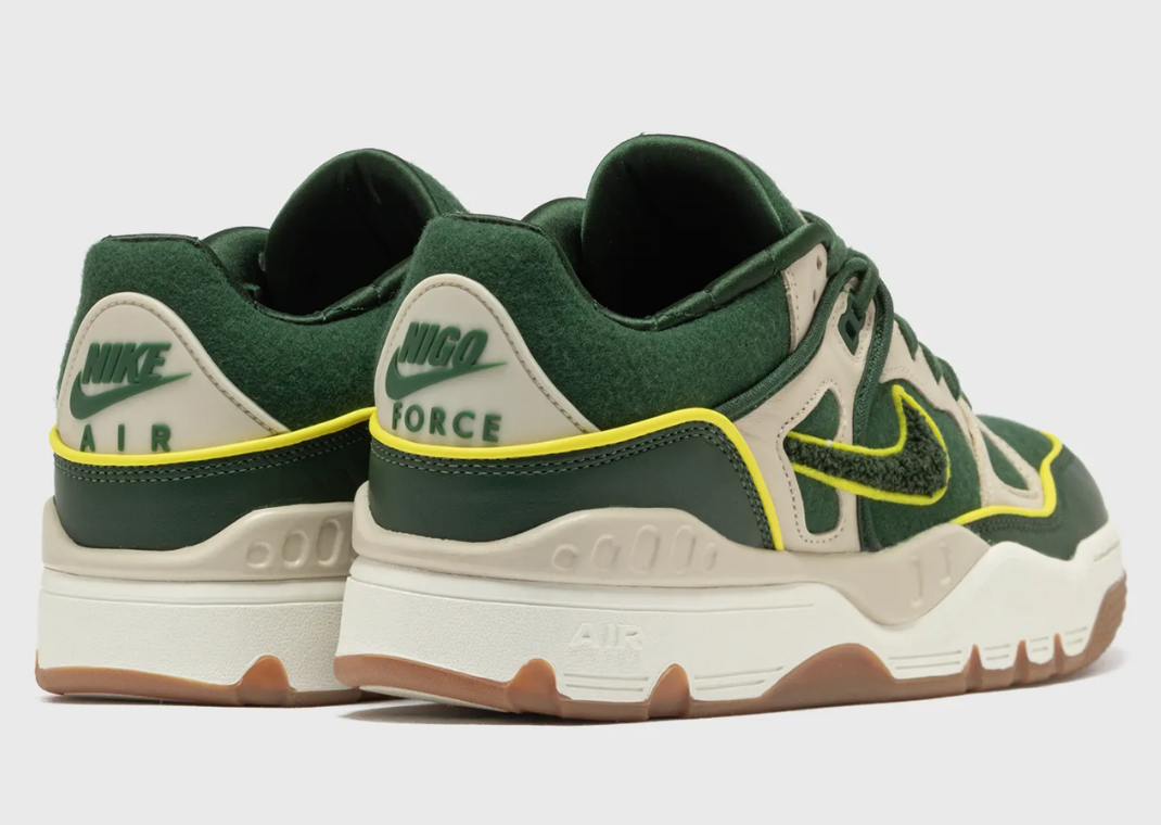 NIGO x Nike Air Force 3 Forest Green - Heel Angle