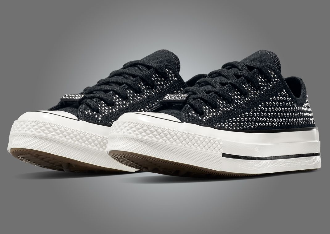 Swarovski x Converse Chuck Taylor Ox Black White Angle