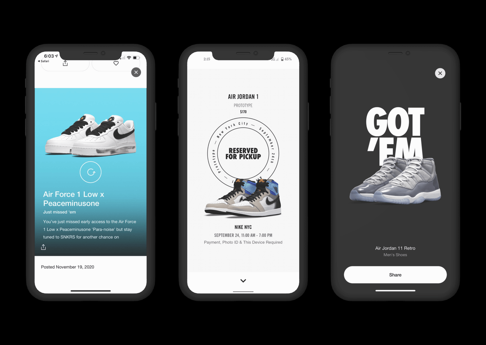 Nike SNKRS releases 