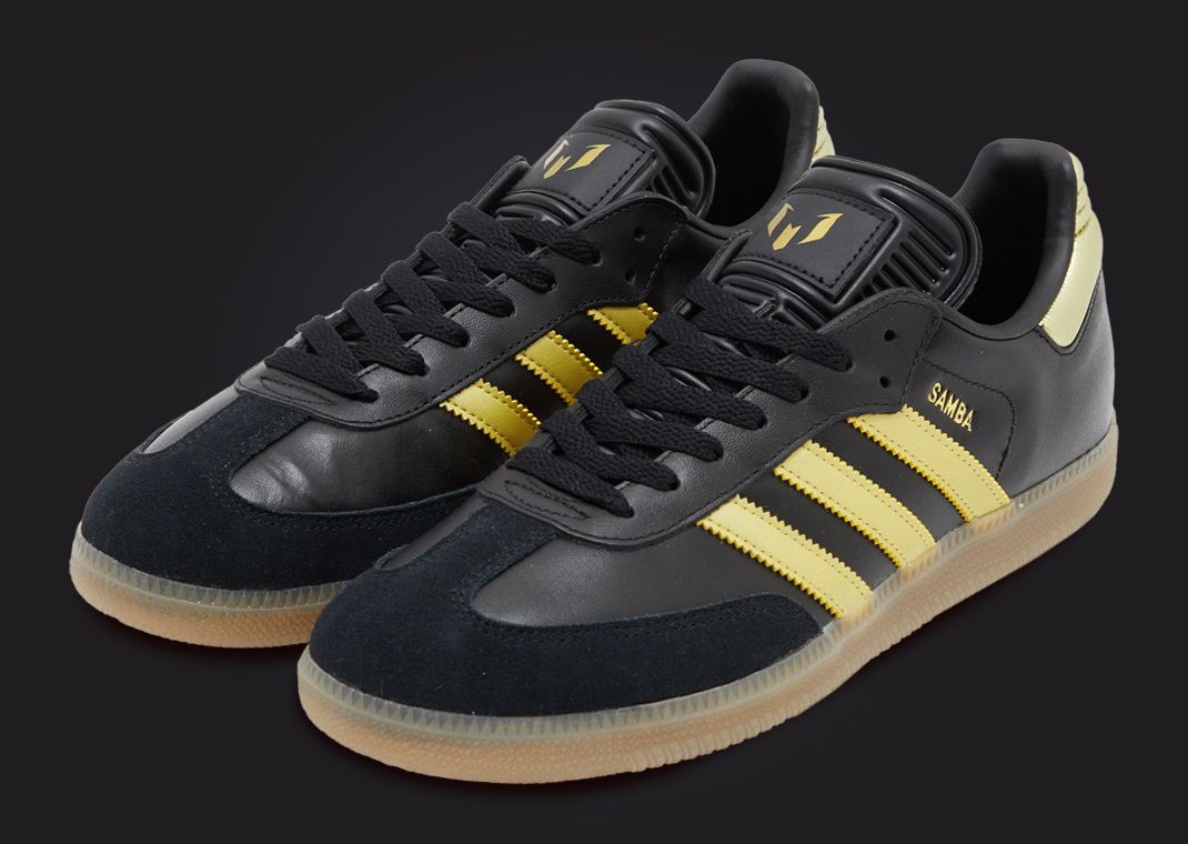 Lionel Messi x adidas Samba Black Gold Angle