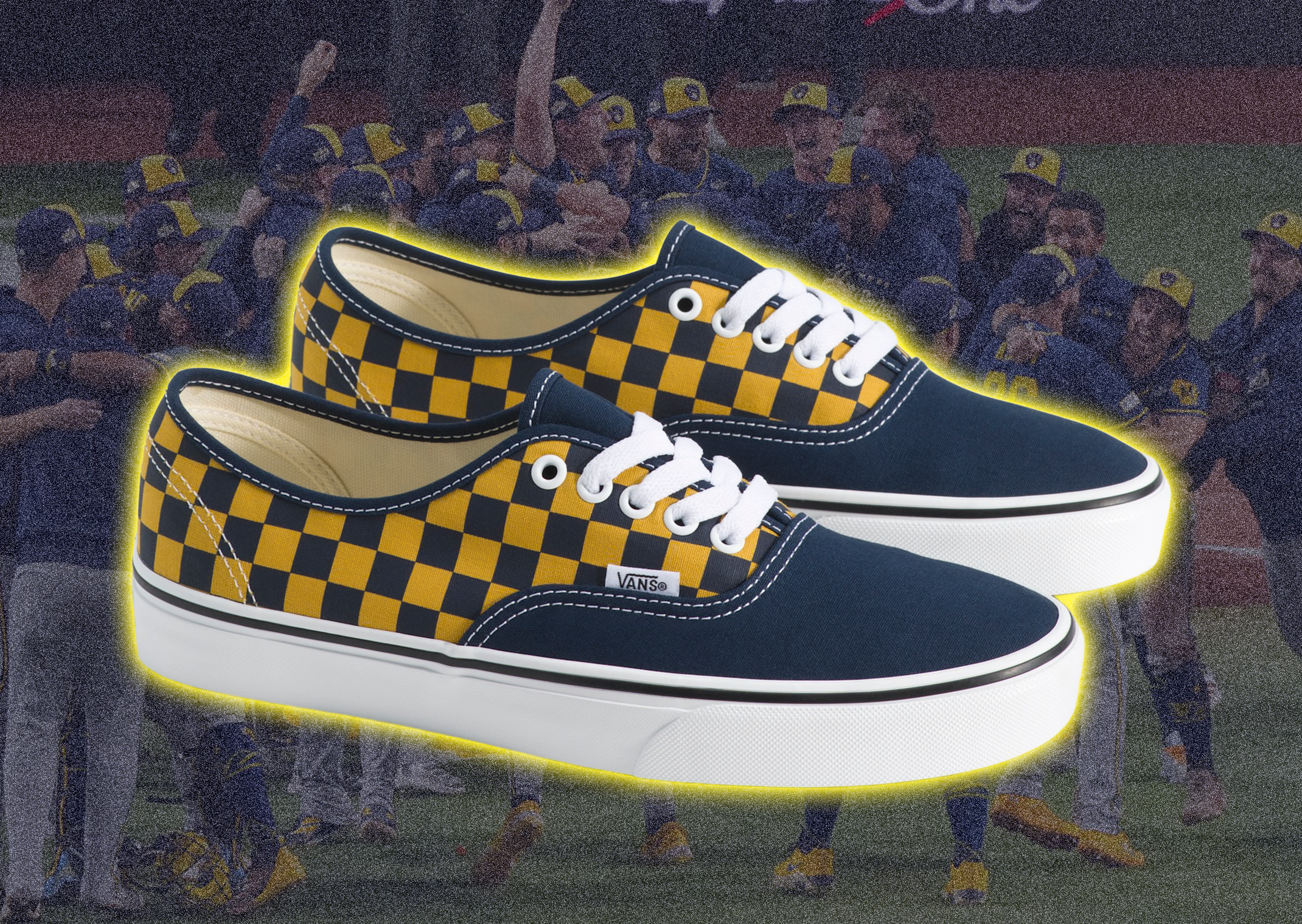 Vans Authentic Checkerboard Navy/Gold