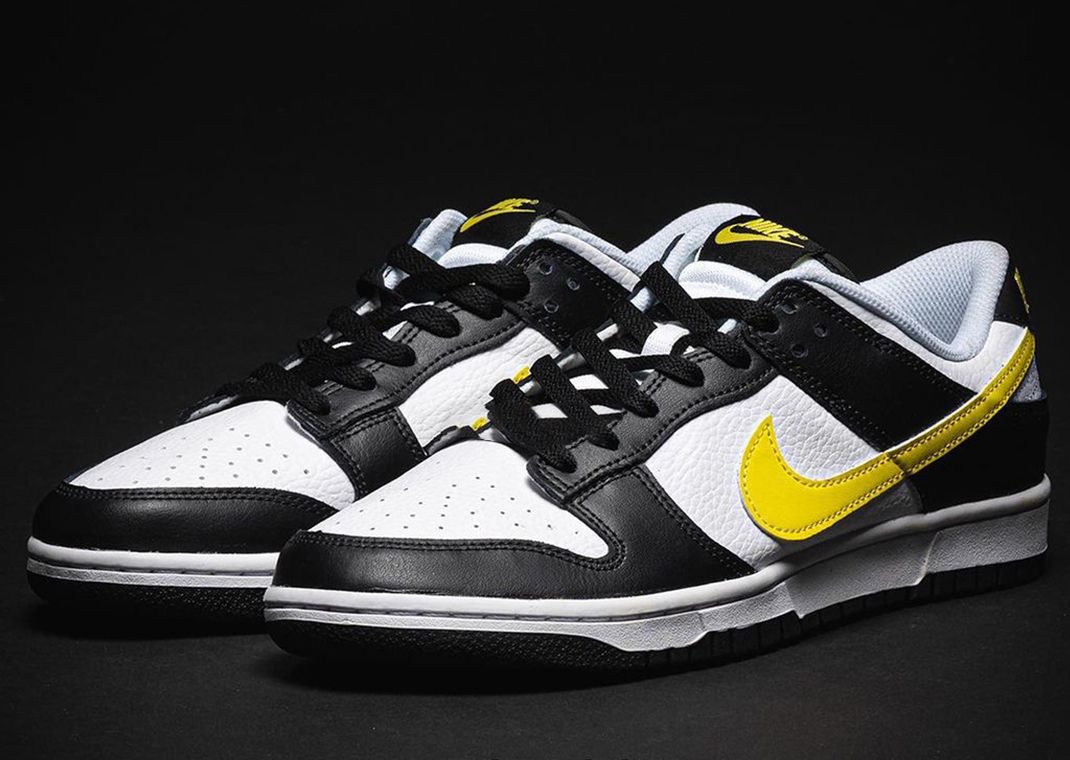 yellow black and white dunks