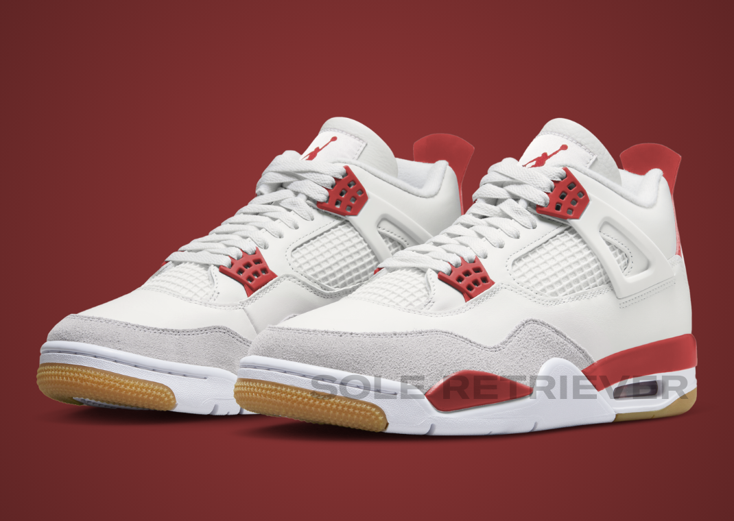 New jordans white and red best sale