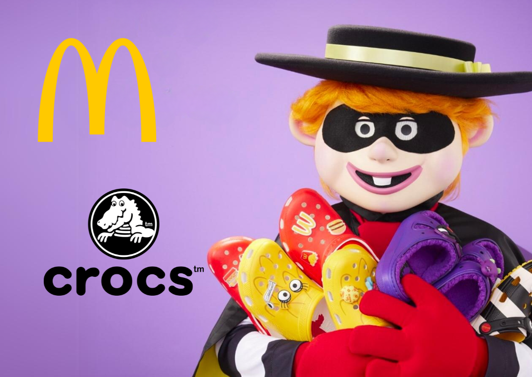 Hamburglar holding McDonald's Crocs Collection