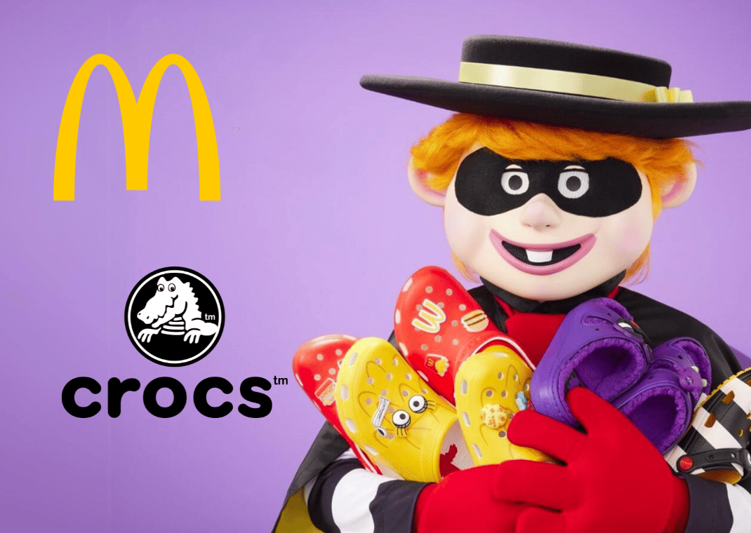 Hamburglar holding McDonald's Crocs Collection