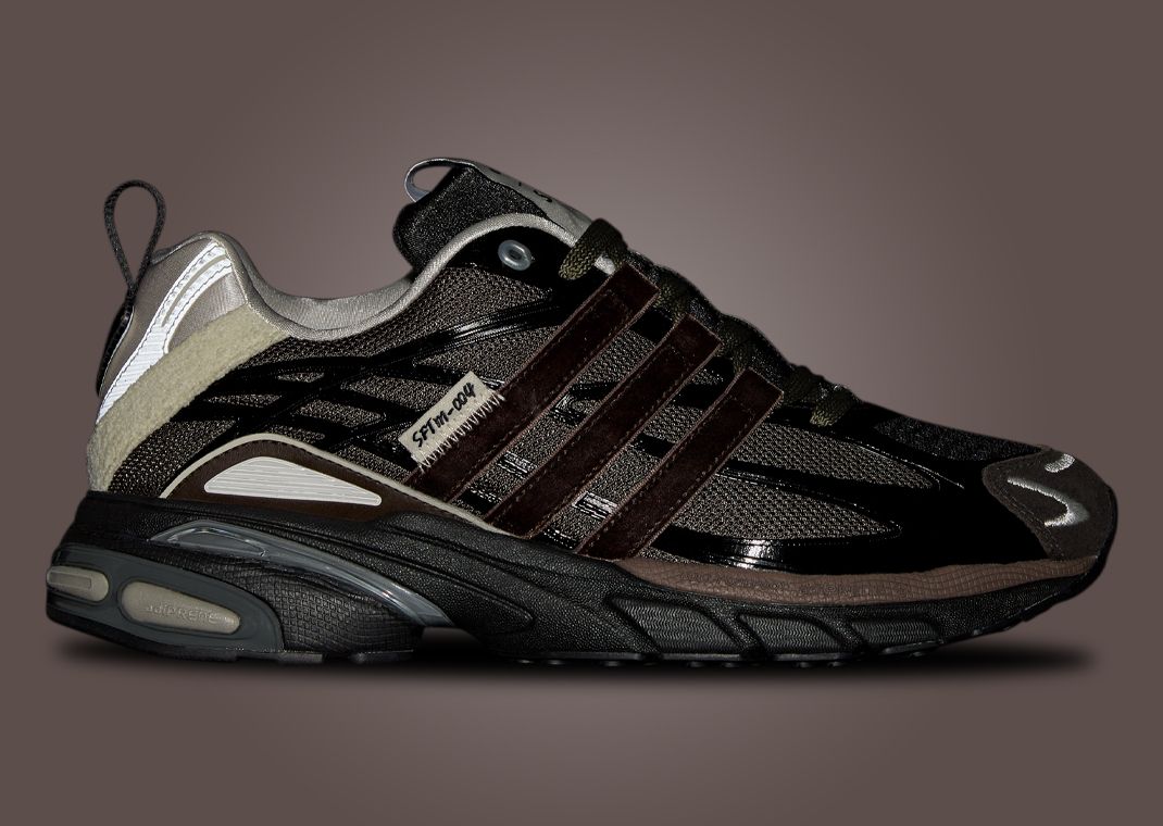 SFTM x adidas Adistar Cushion Core Black Dark Brown Lateral 3M
