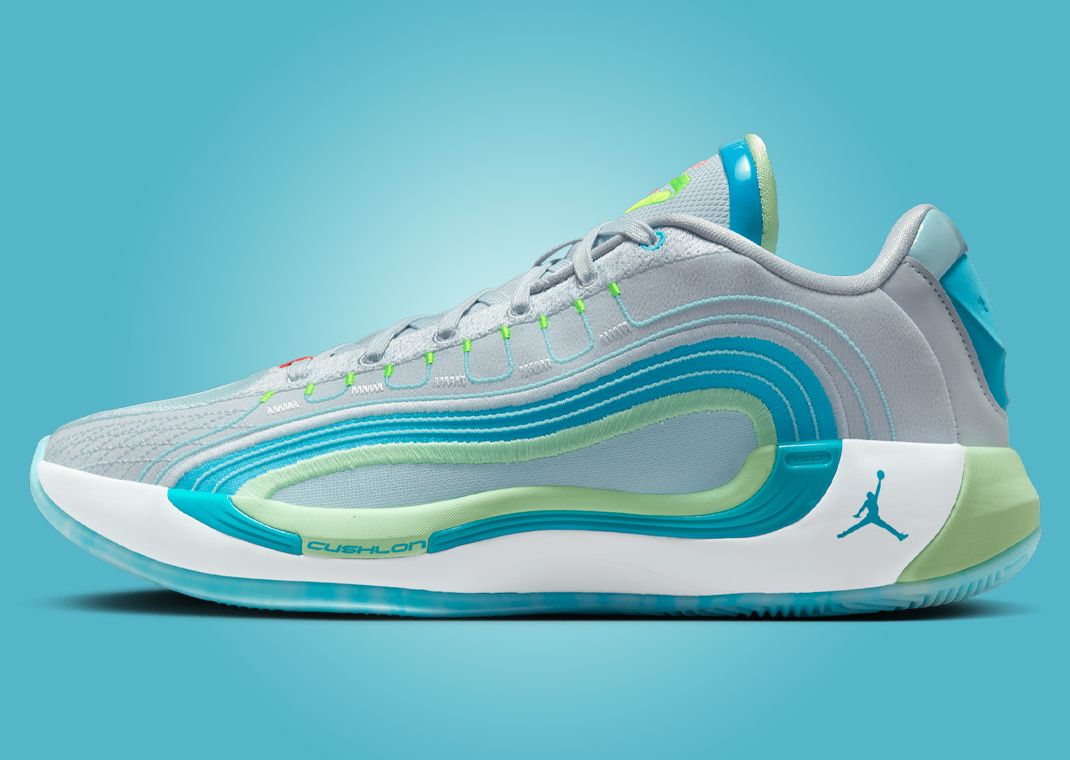 Jordan Luka 4 Football Grey Laser Blue Lateral