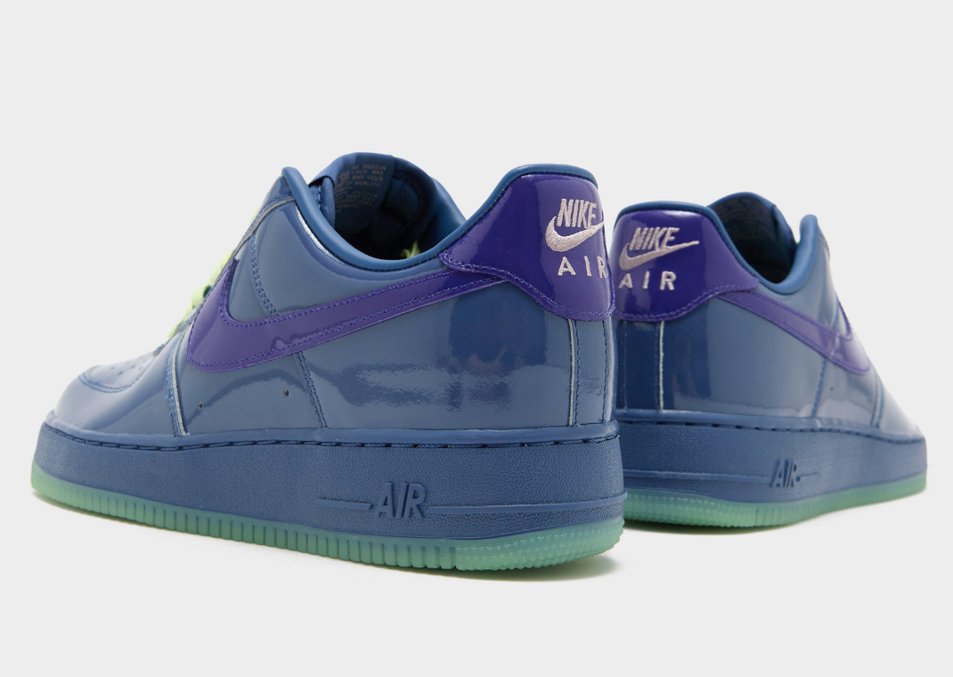 Nike Air Force 1 Low Patent Leather Mystic Navy - Heel Angle