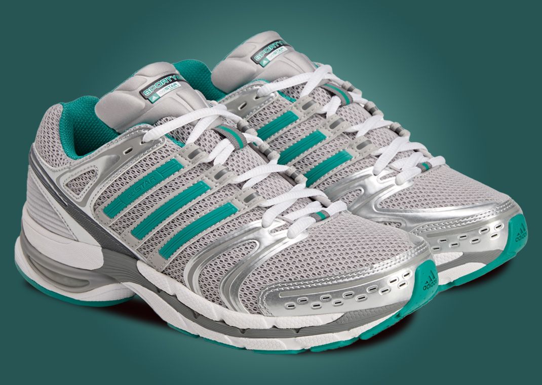 Sporty & Rich x adidas Adistar Control 5 Metallic Silver Green - Angle