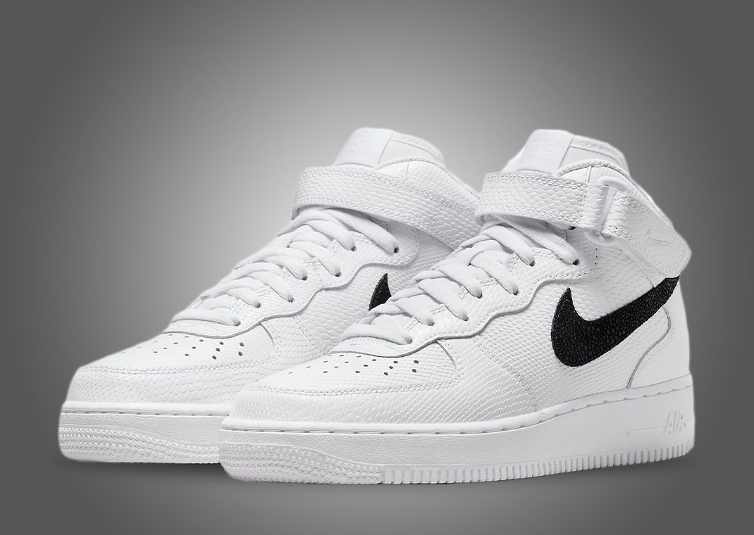 Nike Air Force 1 Mid Reptile White Black (W)
