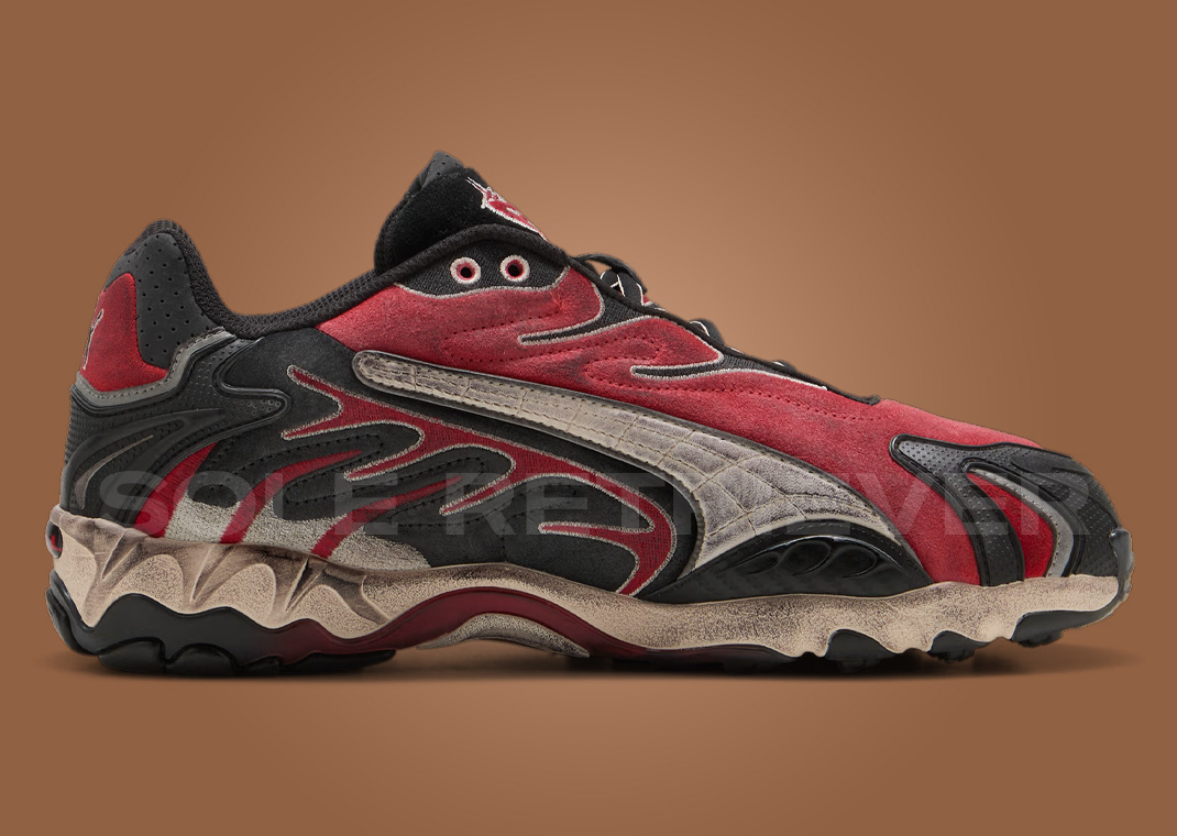 A$AP Rocky x Puma Inhale Distressed Red Black Medial