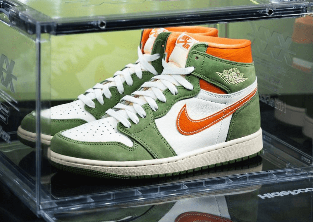 green and orange jordan 1