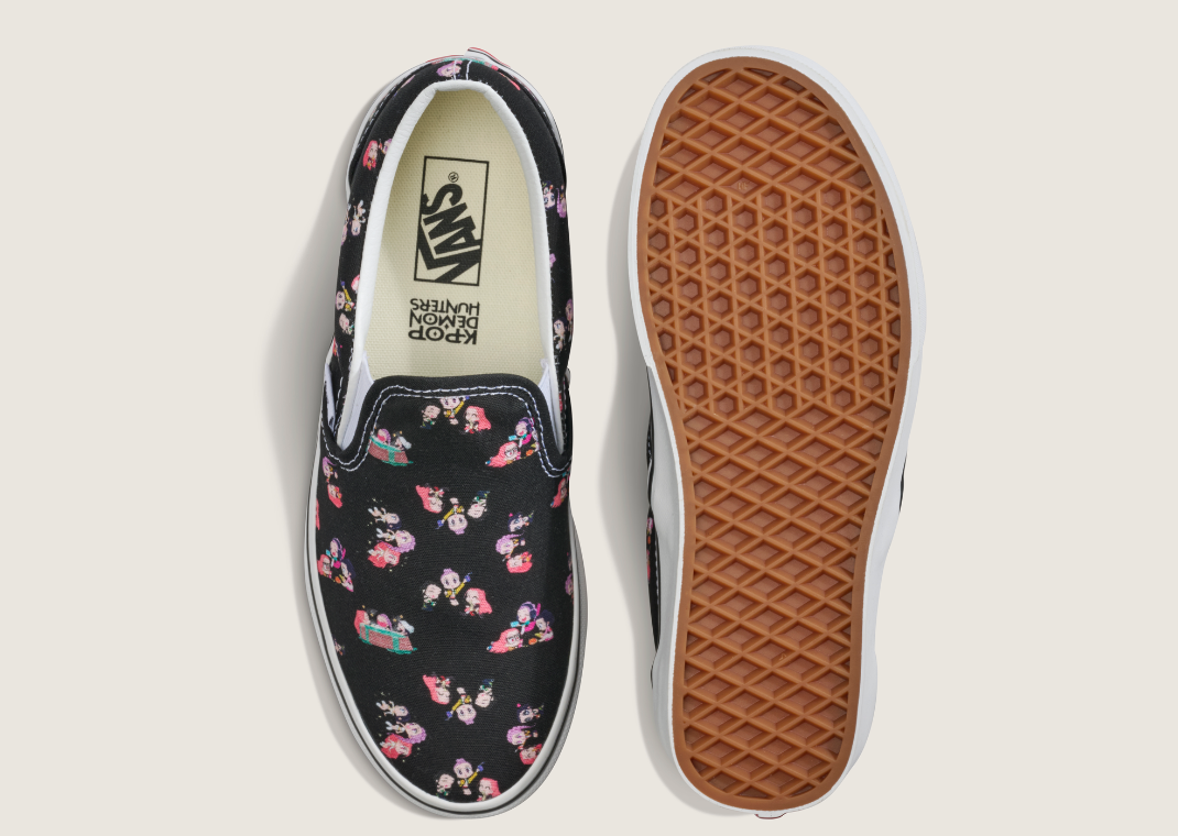 K-Pop Demon Hunters x Vans Slip-On Black Multi-Color - Top & Bottom