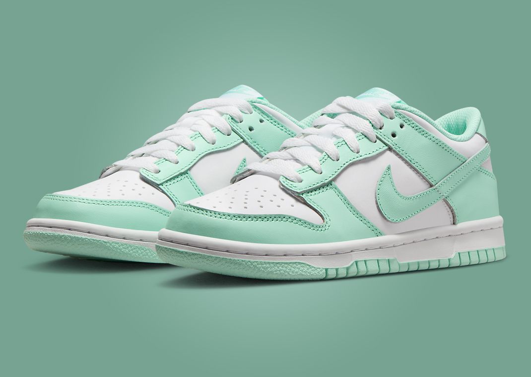Nike Dunk Shoes - Mint Green and White Nike Dunk Low GS Mint Foam White FJ5366-100 Youth Size 12.5C  main image 2