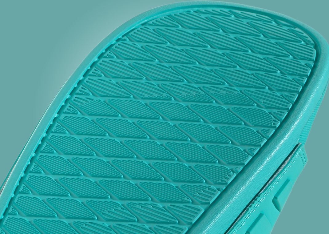 Mercedes AMG Petronas Formula One Team x adidas Adilette Comfort Semi Mint Rush Outsole Detail