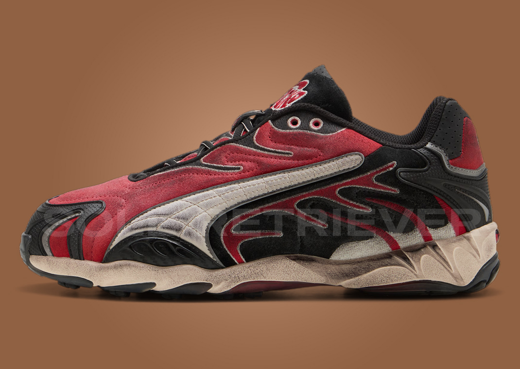 A$AP Rocky x Puma Inhale Distressed Red Black Lateral
