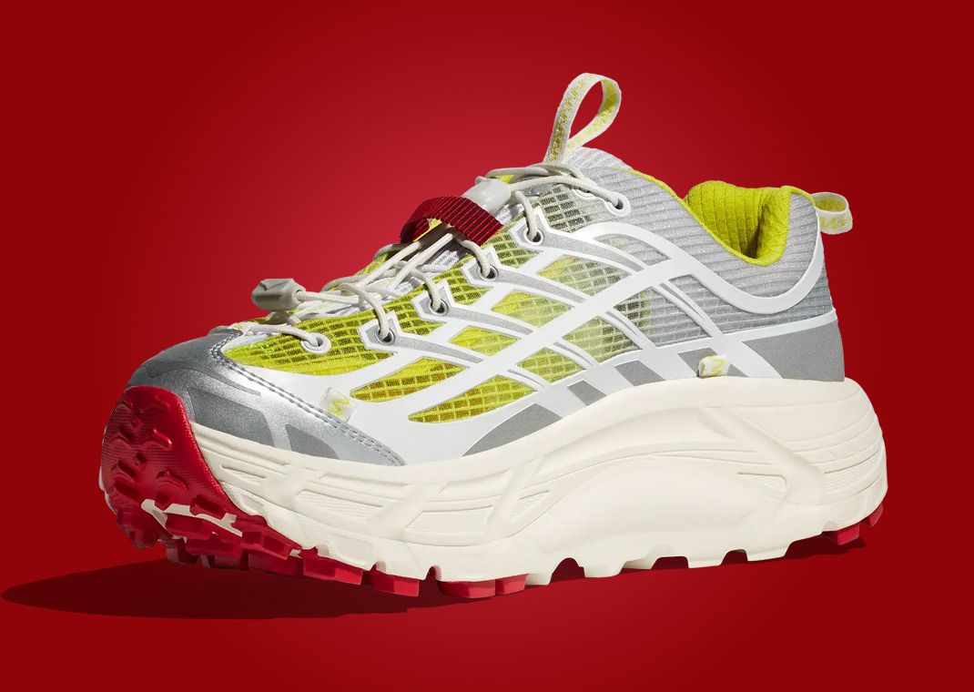 The Nicole McLaughlin x Hoka Mafate Three2 White Neon