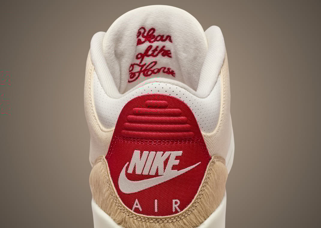 Levi's x Air Jordan 3 Retro Lunar New Year Tongue Detail