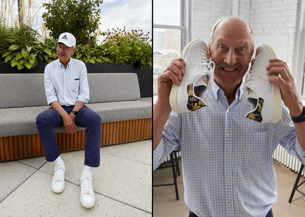 Stan Smith wearing the adidas Stan Smith x Bape 30th Anniversary