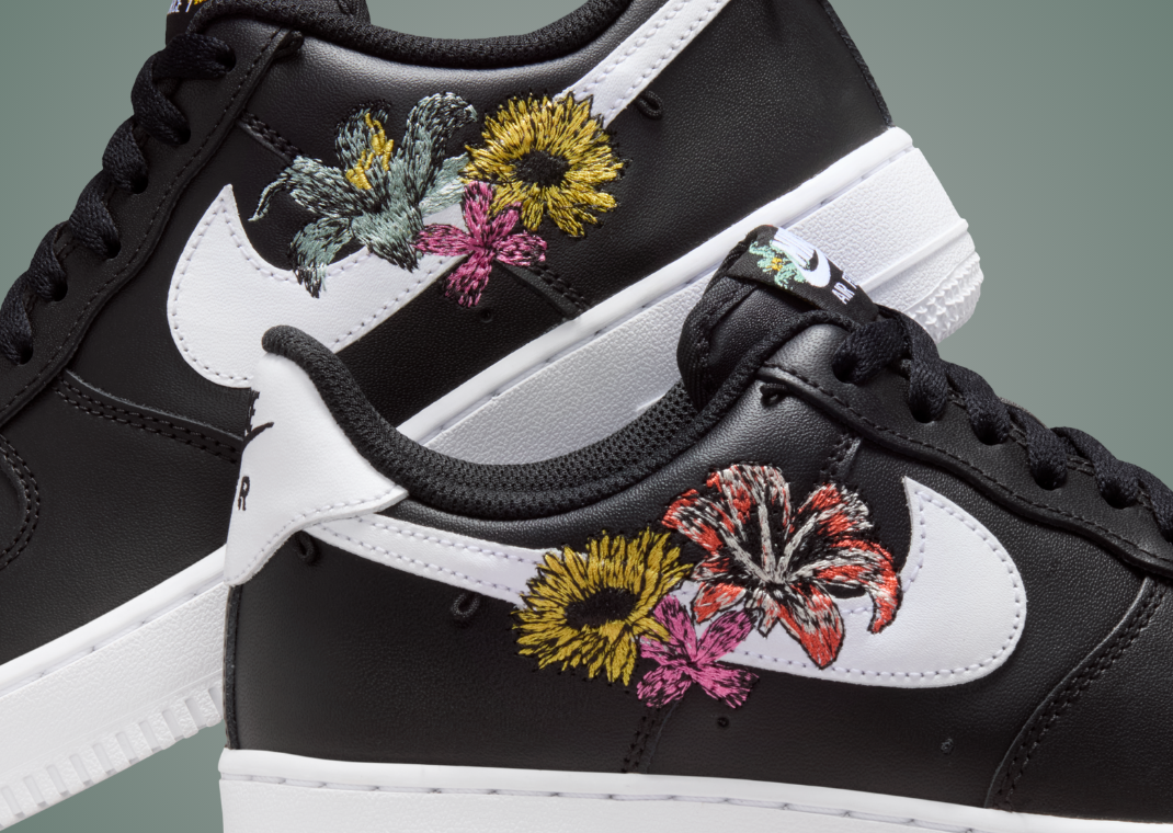 Nike Air Force 1 Low PRM Accepting All Flowers Black Detail