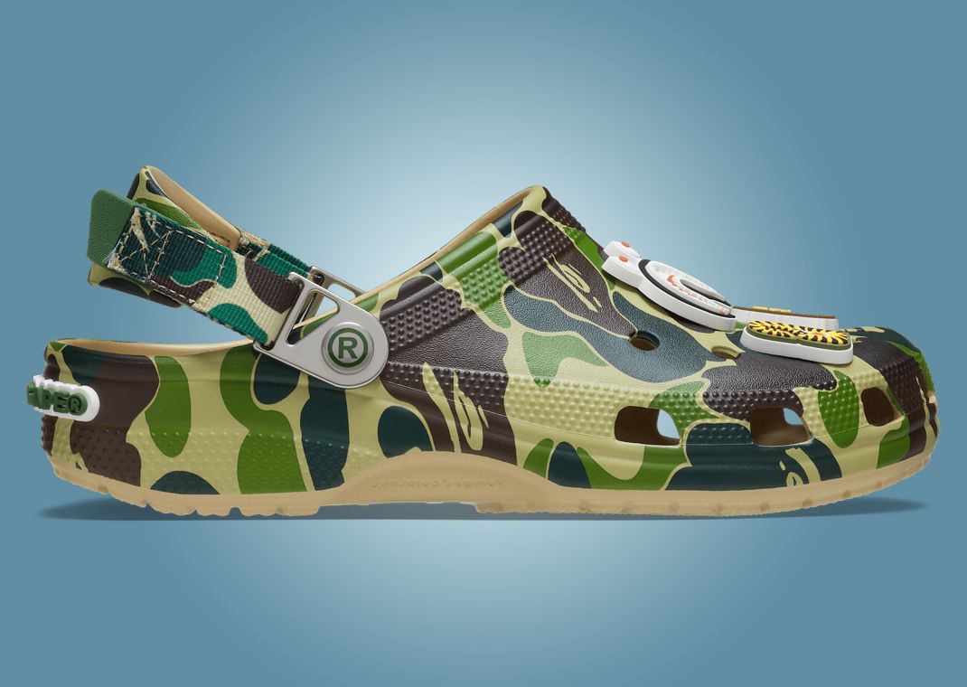 BAPE x Crocs Classic Clog ABC Camo Green Lateral