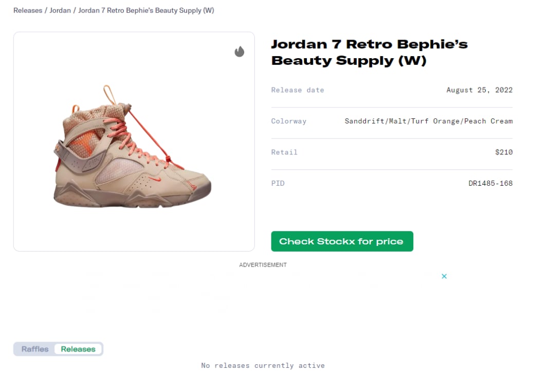 Bephies Beauty Supply x Air Jordan 7 Retro Sanddrift (W) Release Guide