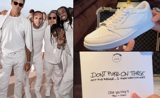 Travis Scott x Jordan 1 Low White Party For Rick Rubin's Annual White Party Celebration