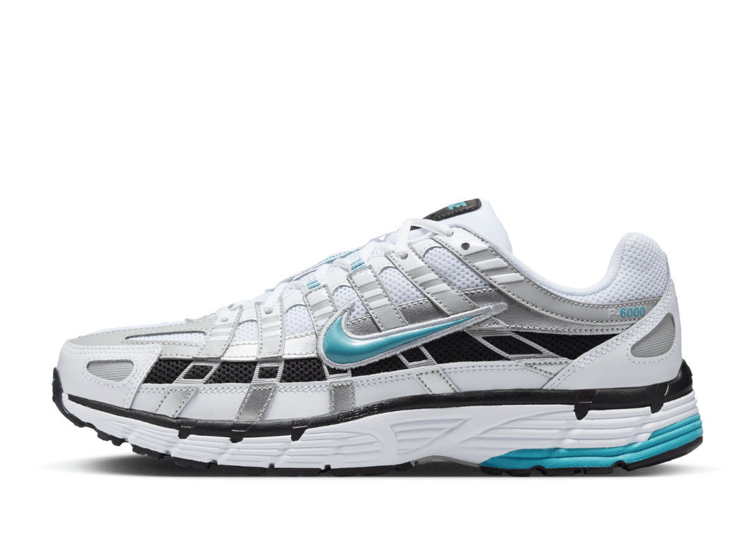 Nike P-6000 White Metallic Silver Dusty Cactus Lateral