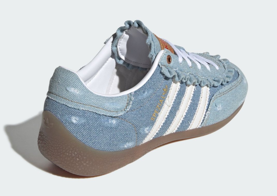 atmos Pink x adidas Handball Spezial Lo Pro Denim - Heel Angle