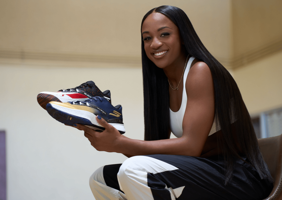 Jackie Young with her Skechers SKX NEXUS PE