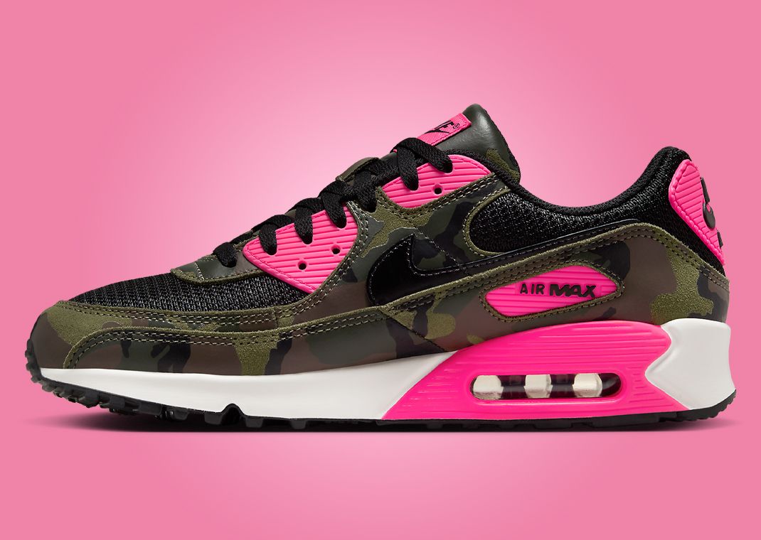 Nike Air Max 90 Camo Sequoia Hyper Pink Medial