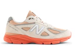 New Balance 990v4 Made in USA Blue Crab Tangerine Heat - Lateral