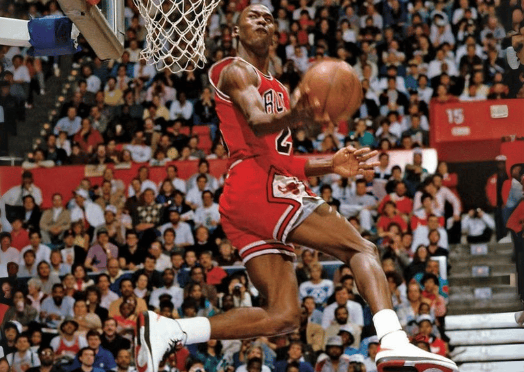 Michael Jordan Wearing the Air Jordan 2 in the 1987 Slam Dunk Contest