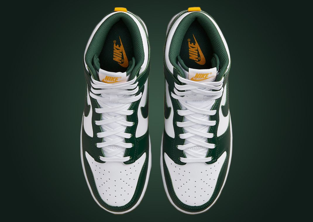 spartan green dunk high cream laces