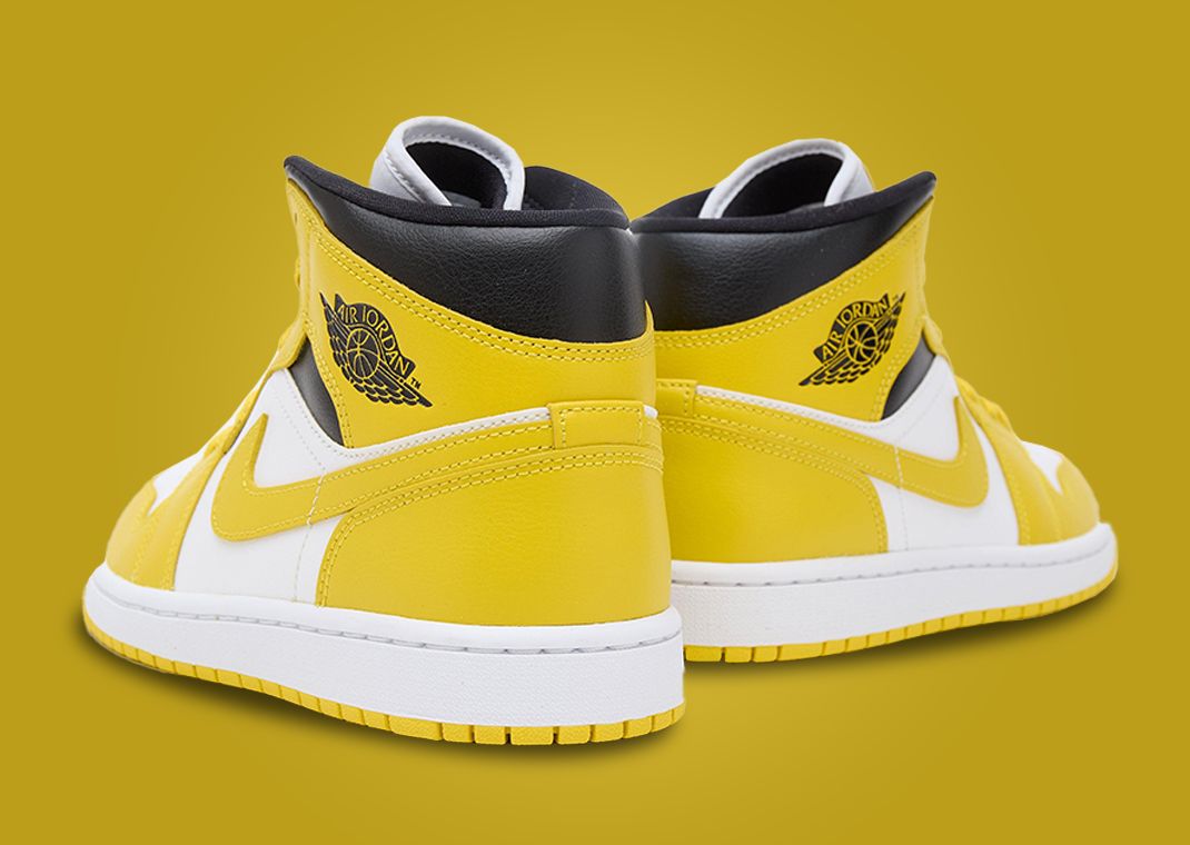 Air Jordan 1 Mid Vivid Sulfur (W) Lateral Heel Angle