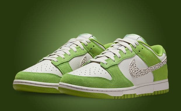 Safari Swooshes Appear On The Nike Dunk Low Chlorophyll