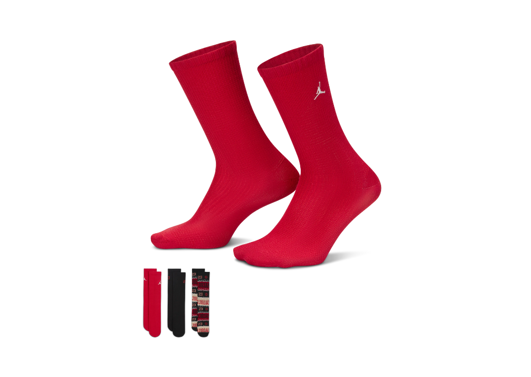 Jordan MJ Holiday Crew Socks (3 Pairs) Big Kids Socks