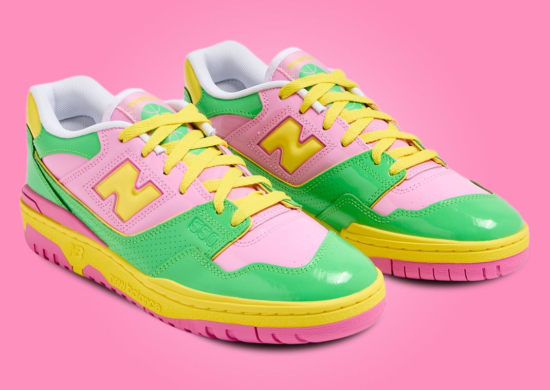 【NEW BALANCE】550 Trainers ニューバランスNeon Green×Pink New Balance 550 Y2K Patent Leather Pack Pink Green Men's