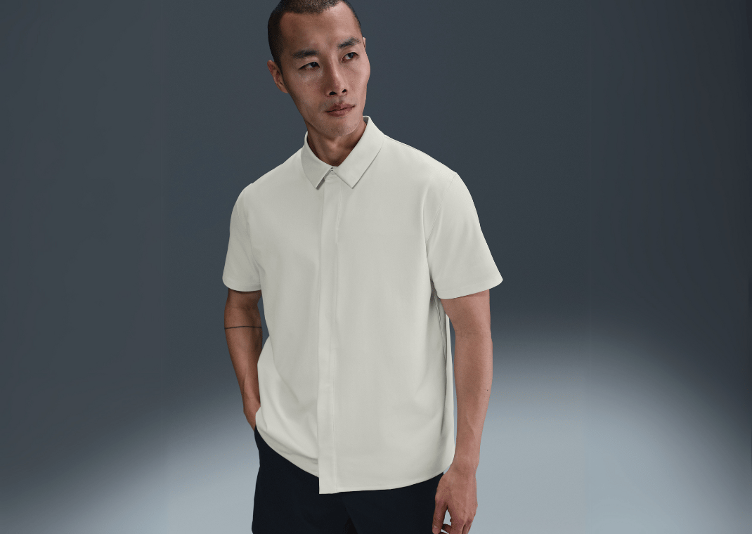 Nike 24.7 PerfectStretch Men's Dri-FIT Short-Sleeve Snap-Down Top Sail