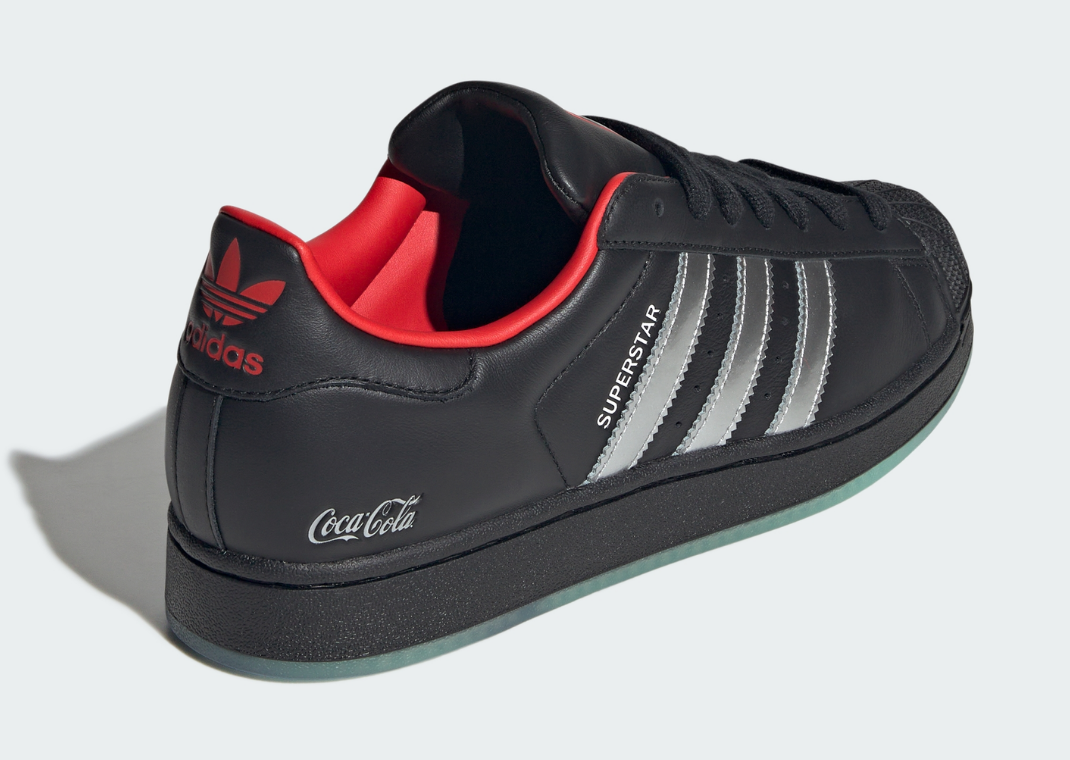 Coca-Cola x adidas Superstar Black Heel Angle