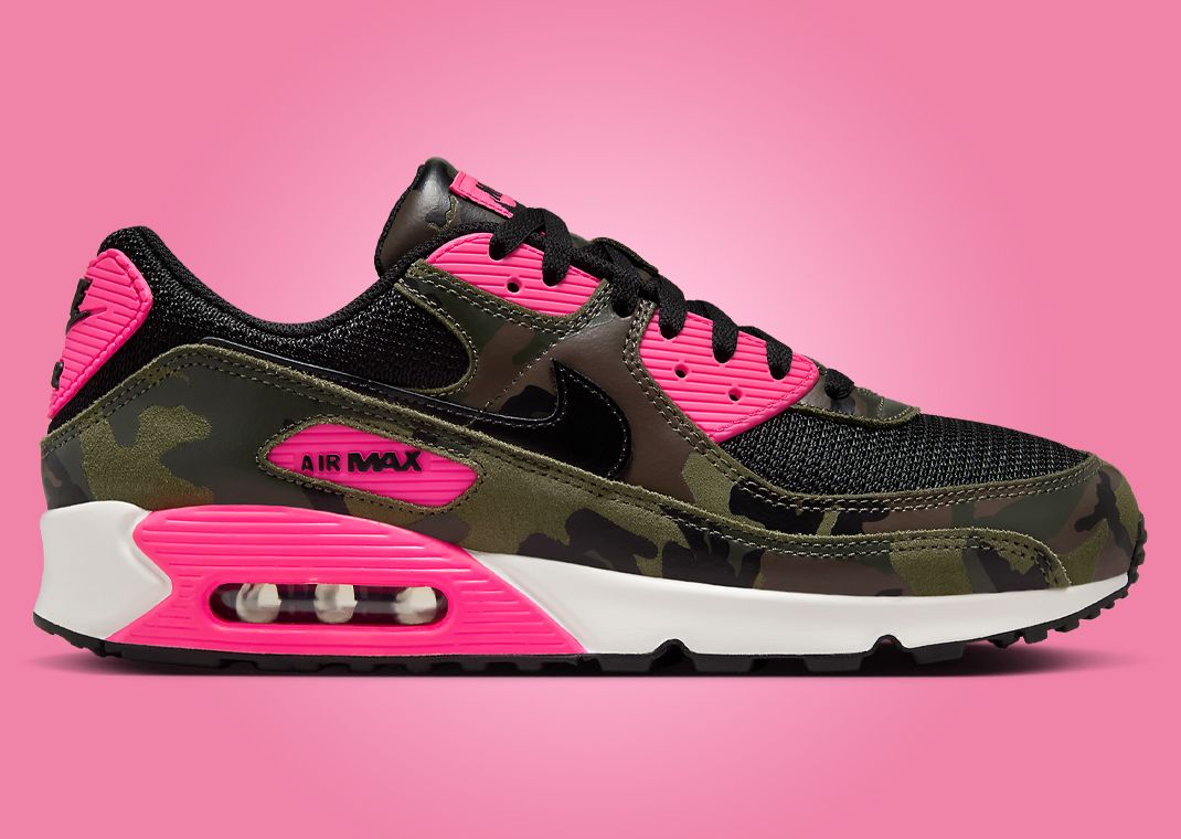 Nike Air Max 90 Camo Sequoia Hyper Pink Lateral