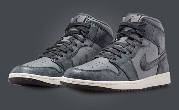 The Women's Air Jordan 1 Mid Distressed Smoke Grey Releases Spring 2024