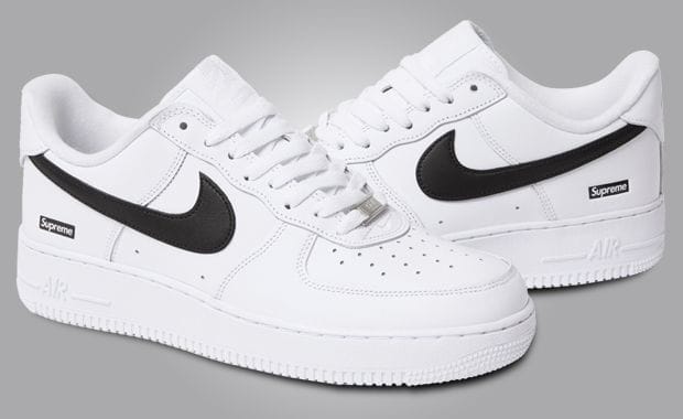 The Supreme x Nike Air Force 1 Low White Black Releases September 2025