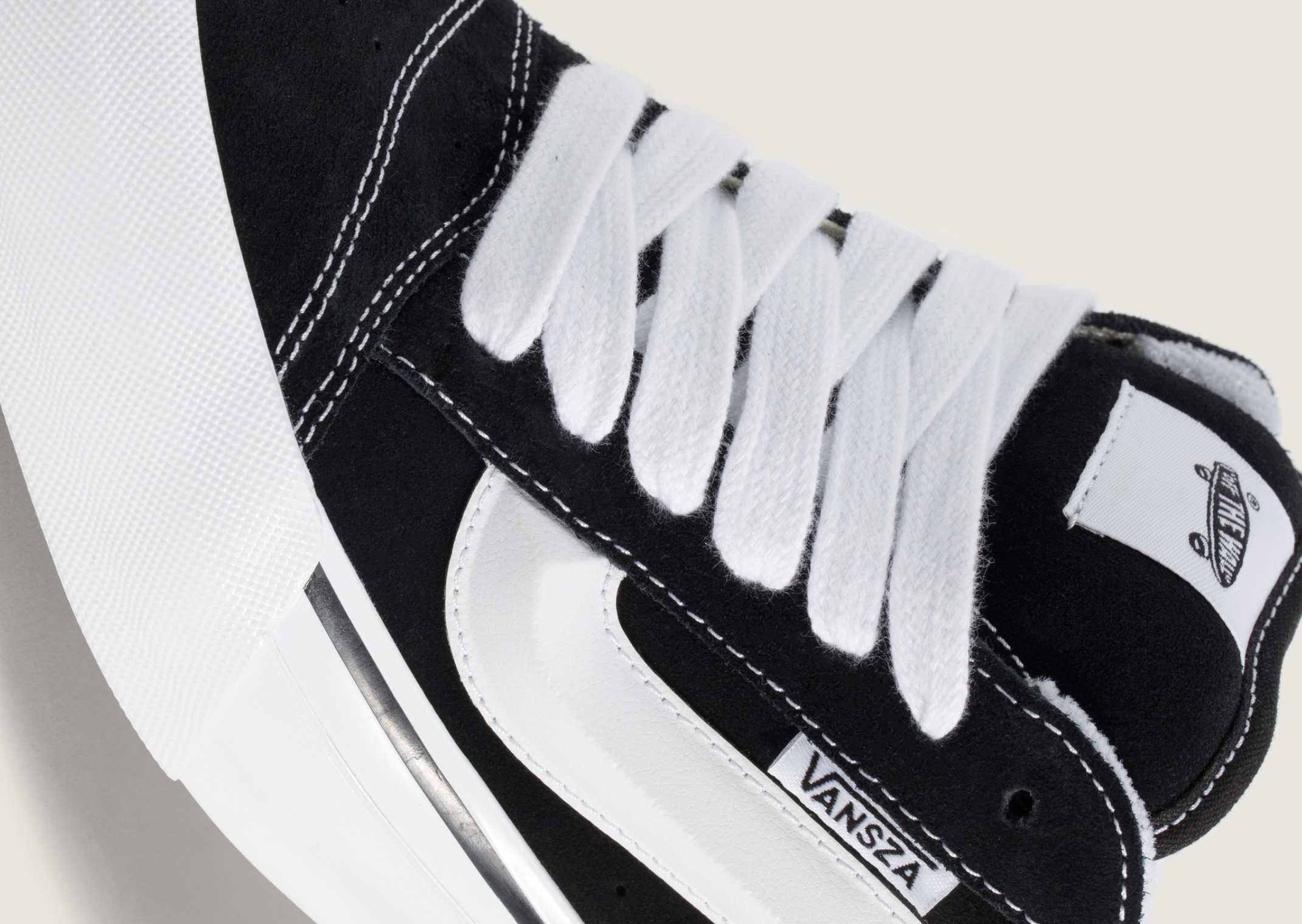 SZA x Vansza Knu Skool Mule Black White Detail